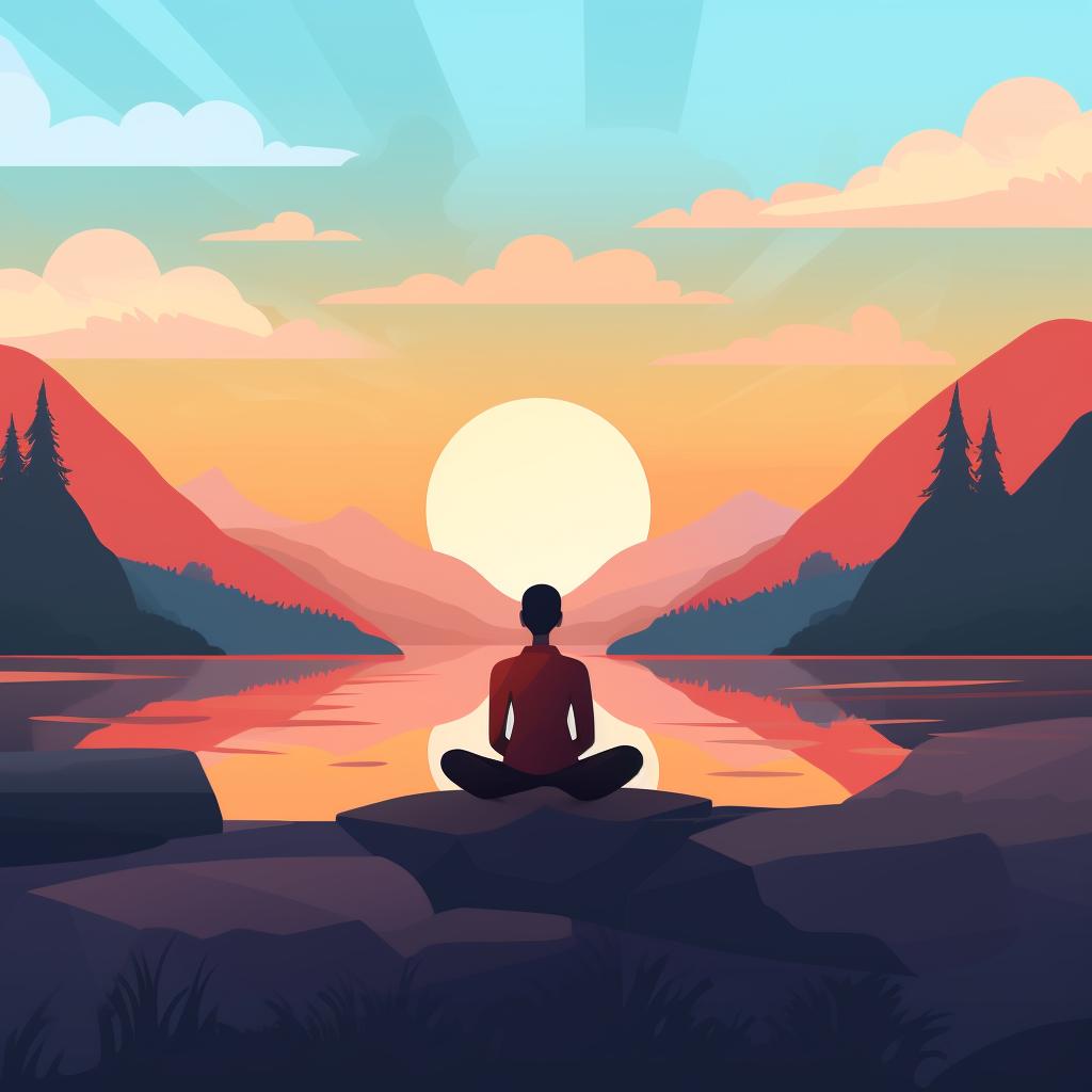 Person meditating in a calm environment